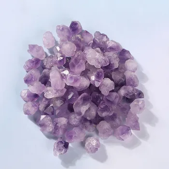 100g груби камъни чакъл лилав аметист естествен камък цвете форма орнаменти за декорация на дома стая декорация аксесоари