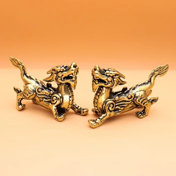 1Pc Добър късметлия Златен дракон Китайски зодиак Дванадесет статуя Златен дракон статуя животни скулптура фигурки десктоп декорация
