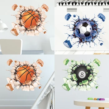 1PC Нов футболен футболен баскетболен стикер за стена Спортни момчета спалня арт стена стикери за детски стаи детски декор