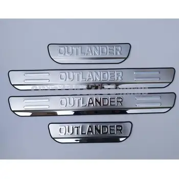 4PCS Протектор за праговете на вратите на автомобила за Mitsubishi Outlander 2013-2020 Trim Scuff Pedal Threshold Cover Аксесоари от неръждаема стомана