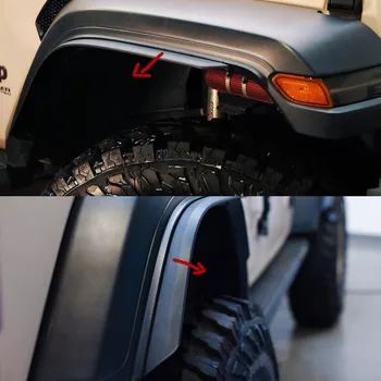 4Pcs черен ABS висок нисък калник Flare Разширяване Trim Extension Strip Fit За Jeep За Wrangler JL 2018 + LantSun JL1280