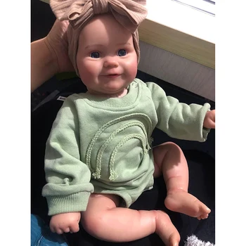 50см Новородено бебе Мади Реалистична Истинска Мека Докосване С Ръчно Рисуване Коса Ръчно изработена Арт Кукла