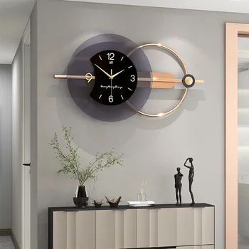 84x38cm 3D стенен часовник хол двуслоен модерен дизайн Начало часовници Silent Art Декорация Nordic Hanging Horologe Watch