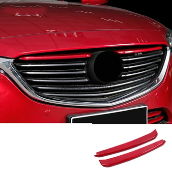 ABS хромирана предна решетка горен среден капак тапицерия стикер за Mazda 6 Atenza 2017 2018 Аксесоари за стайлинг на автомобили