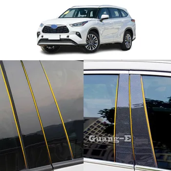 Car PC Материал Стълб пост капак врата тапицерия прозорец формоване стикери аксесоари за Toyota Highlander корона Kluger 2021-2024