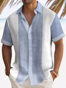 Casual празник стил ревера мъже риза 3D печат мъж/жени мода къси ръкави ризи бутон улично облекло извънгабаритни унисекс облекло