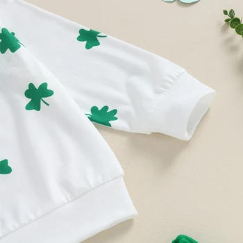 Infant Baby Girl St Patrick s Day Outfit Fall Spring Sweatshirt Pants Set Long Sleeve Green Casual Fall Winter Outfit