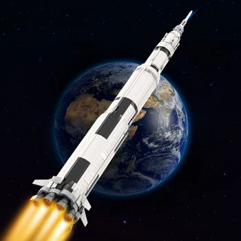 MOC-120752 Сатурн C-8 ракета модел тухли стартер вселена аерокосмически пространство серия дисплей сграда блок деца играчка рожден ден подарък