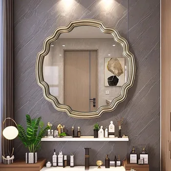 Nordic декоративни огледала етаж стоящи грим кръг вълнообразна стена декоративни огледала кръгла декорация Chambre Home Аксесоари