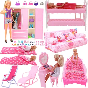 Pink кукла мебели аксесоари за Барби дрехи рокля играчки за GIrls подарък за рожден ден