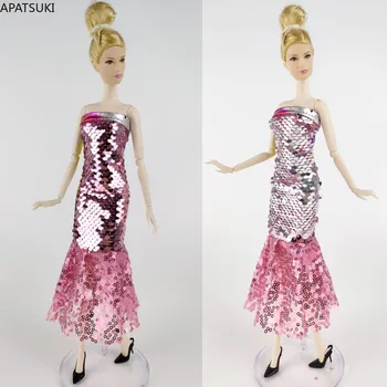 Pink ръчно изработени уникални пайети кукла рокля за Барби кукла дрехи екипировки парти рокля за 1/6 BJD кукли аксесоари детски играчки