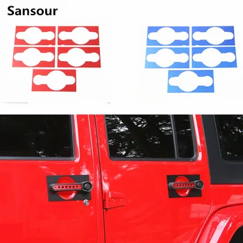 Sansour кола дръжки на вратите капак подстригване стикер годни за Jeep Wrangler 2007 нагоре врата дръжка кръпка