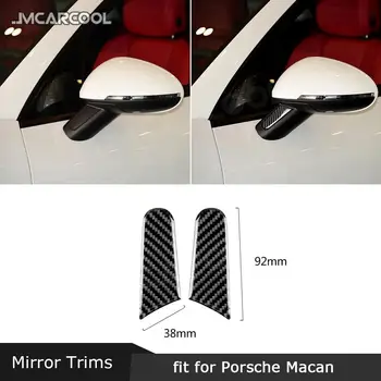Автомобилна врата огледало за обратно виждане дръжка въглеродни влакна тапицерия покритие стикери за Porsche Macan 2015-2018 екстериорни аксесоари