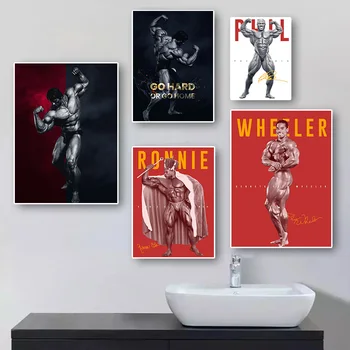 Европейски и американски популярни мускулна звезда вдъхновяващи платно плакат мускул дисплей модерна стена изкуство фитнес спортно поле декорация