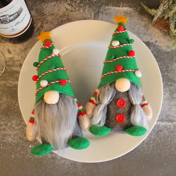 Коледа Дядо Коледа гноми плюшени декорации,ръчно изработени шведски джудже скандинавски Tomete елф за Коледа домашен офис маса празник декор