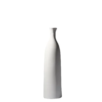 Проста ретро декорация ваза японска бяла обикновена ембрионална керамична ваза Homestays Декорация на стая