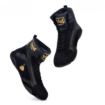 Професионални мъже жени бокс бойни ботуши луксозна марка обувки за борба унисекс най-високо качество боксови обувки за мъжки фитнес обувки