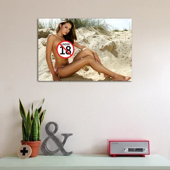 Секси дългокрак момиче на плажа Фото декоративни плакати и отпечатъци Платно живопис стена изкуство картина за хол декор