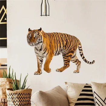 Стикер за стена Реалистичен тигър стена арт декорации Подвижни стенни стикери Peel и стик Начало декор за спалня хол