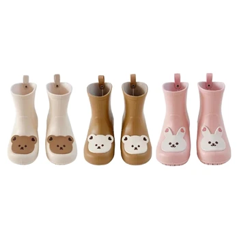 1 чифт детски обувки за дъжд Little Bear / Rabbit Baby Anti Slip Rainshoes Предучилищни водни обувки Водоустойчиви гумени обувки
