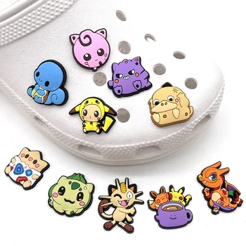 10Pcs Pokemon PVC обувки Crocs ключалката аксесоари Pikachu DIY карикатура животни обувки декорация за крок обувки сексапил детски парти подарък
