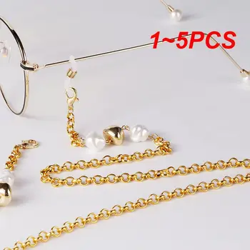 1~5PCS Преносими модни очила Прост перлен държач за очила Дамски аксесоари за очи Маска за верига за слушалки Висящи верижни слънчеви очила