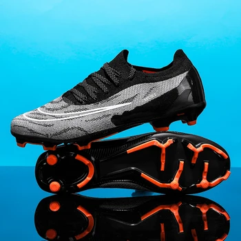 2023 НОВО Мъжки футболни обувки Възрастни деца Ниска помощ Глезена Футболни обувки Клинове Тренировка на трева Спортни обувки Проветрявайте Мъжки маратонки