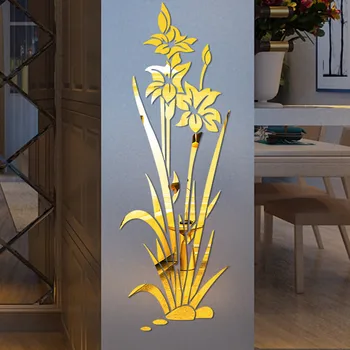 3D DIY цвете форма акрилни стена стикер модерни стикери декорация съвременен реалистичен спалня декорация adesivos e cartaze