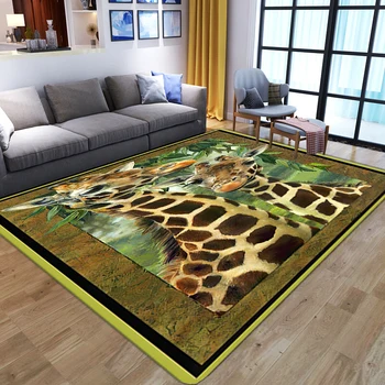 3D жираф модел големи килими за дома хол реалистични килими за животни спалня мека гъба баня кухня подови постелки врата