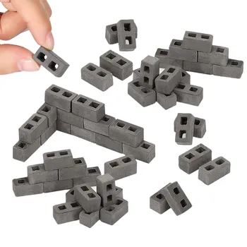 60 опаковки сгурия блокове 1/12 мащаб мини тухли бетон миниатюрни тухли малки озеленяване кукла аксесоари