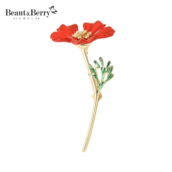 Beaut&Berry Trendy Емайл Цветни брошки Унисекс 2-цветни растителни щифтове Дамски офис парти Ежедневни аксесоари Подаръци