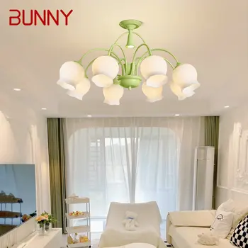 BUNNY зелена висяща таванна лампа LED творческа ароматерапия свещ дизайн висулка полилей светлина за дома спалня