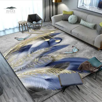 Butterfly Nordic модерен килим за диван масичка за кафе хол спалня мат 3D перо отпечатани килим светлина луксозна декорация