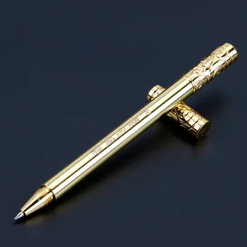 CHEN LIN Висококачествена чиста медна гел писалка Златен обръч метален гел писалка китайски стил 0.5 подпис писалка за бизнес офис канцеларски материали