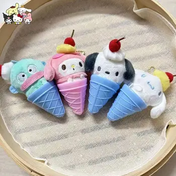 Cinnamoroll Kuromi Pompompurin Hello Kitty Pochacco Hangyodon My Melody Sanrio Ice Cream Plush Pendant Anime Toys for Girls Gift