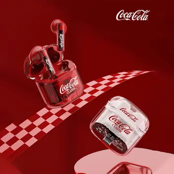 Coca-Cola ко-брандирани Bluetooth слушалки Безжични спортни мъжки и дамски модни шум намаляване полу-в-ухото за приятели подарък