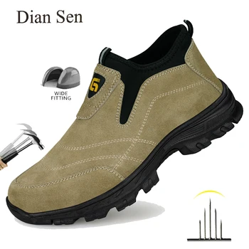 Diansen Анти-горещи заваръчни обувки Мъжки обувки за безопасност при работа Неразрушими индустриални обувки Строителни обувки 37-45