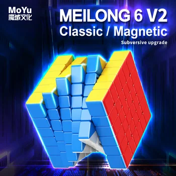 [Funcube] MoYu MeiLong 6M V2 магнитен магически куб MoYu MeiLong 6 V2 Cubo Magico 6x6x6 Професионален скоростен куб 6x6 Пъзел куб