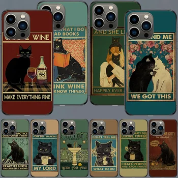 Funny Cat плакат Daily Life случай за Apple Iphone 15 14 13 12 Mini 11 Pro Max X XS Max XR 8 7 6 6S Plus 5 5S SE 2020 Телефон Cover