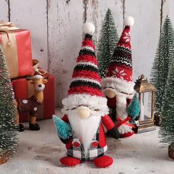 Gnome Коледа Безлична кукла Весела коледна украса за домашен плот Cristmas Ornament Xmas Navidad Natal Нова година