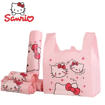 Hello Kitty Sanrio аниме карикатура Kawaii сладък розов пластмасова торбичка супермаркет пазарска чанта чанта за съхранение плодове нарязани лед прах чанта