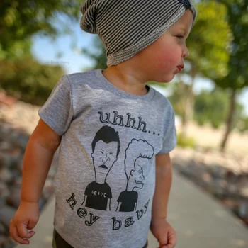 Hey Baby Beavis Butthead Funny 90s Shirt Kid Graphic Tee Trendy Kids Clothes Toddler Boy Clothes Girl T-Shirt