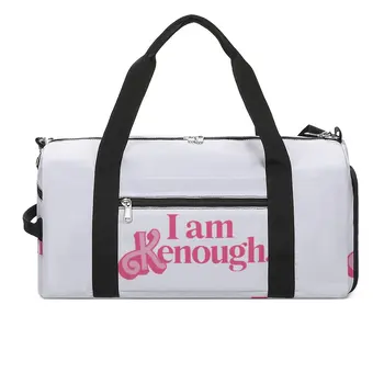 I Am Kenough фитнес чанта розов цвят пътуване спортни чанти мъжки дизайн фитнес аксесоари реколта фитнес чанта водоустойчив чанти