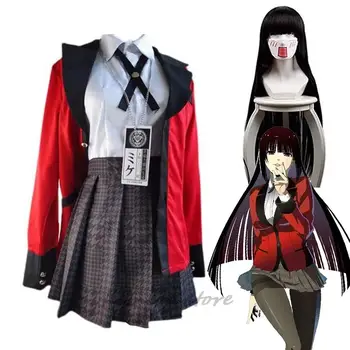 Kakegurui Jabami Yumeko косплей костюм Хелоуин Саяка Компулсивна комарджия Аниме училище момиче плисирана пола униформа пълен комплект