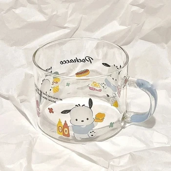 Kawaii 1бр Sanrio Pochacco Cup Kuromi My Melody Cinnamoroll Студентска закуска Млечен сок Чаша за кафе Чаша за вода Дръжка Чаша Подарък