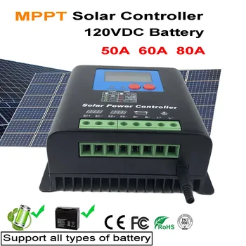  LCD дисплей 50A 120V MPPT контролер за слънчева енергия макс 260V слънчев панел, 120V всички видове контролер за зареждане на батерията