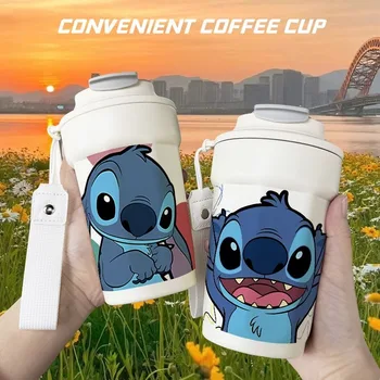 Lilo & Stitch Cartoon Creative Cute Insulated Cup Large Capacity Stainless Steel Portable Anti-fall Water Cup Детски подарък