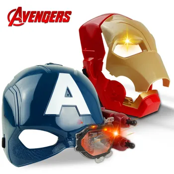 Marvel Avengers Iron Man Caption American Cosplay Figure Light Mask Fire Toys Caption Darts Shields Children Birthday Gifts