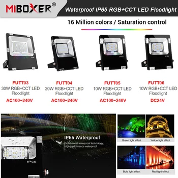 Miboxer водоустойчив IP65 10W 20W 30W RGBCCT LED Floodlight 110V 220V AC 24VDC Зелено пространство / парк / път / декорация Интелигентна външна лампа