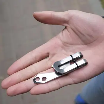 Money Clip Многофункционален мини неръждаема стомана тънък портфейл минималистичен карабинер за открит къмпинг нож складной